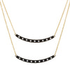 Modern Bezel Double Curved Bar Necklace