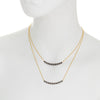 Modern Bezel Double Curved Bar Necklace