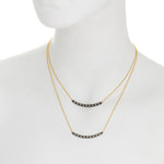 Modern Bezel Double Curved Bar Necklace