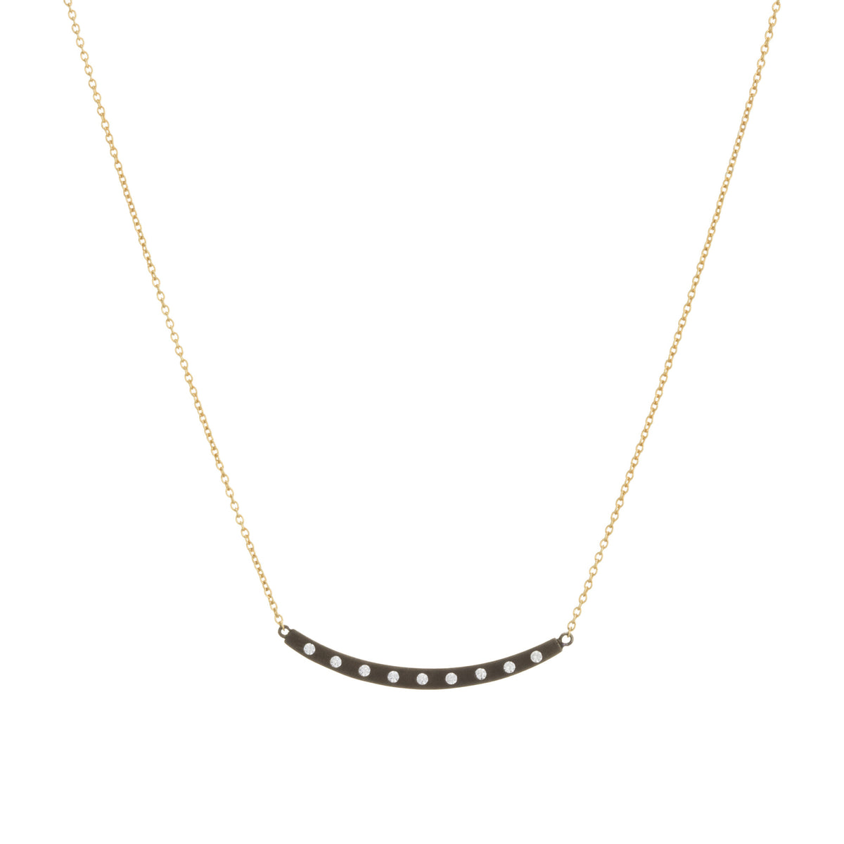 Modern Bezel Curved Bar Necklace