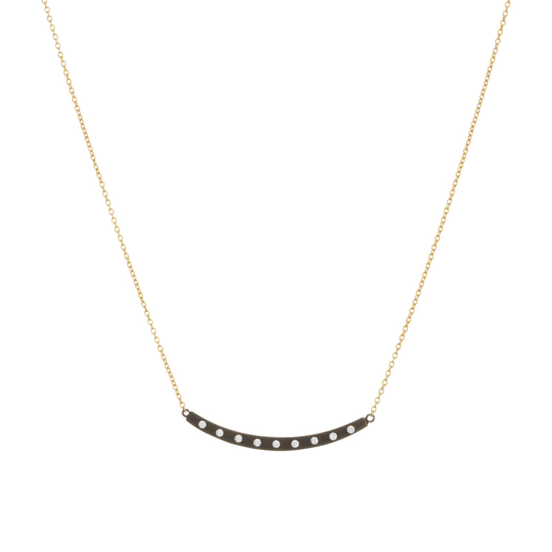 Modern Bezel Curved Bar Necklace