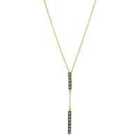 Modern Bezel Double Bar Y-Necklace