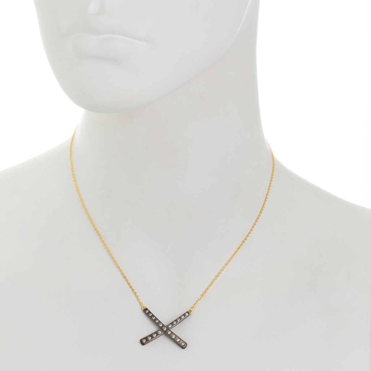 Modern Bezel X Necklace