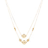Black CZ Multi Round Filigree Layered Double Strand Necklace