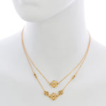 Black CZ Multi Round Filigree Layered Double Strand Necklace