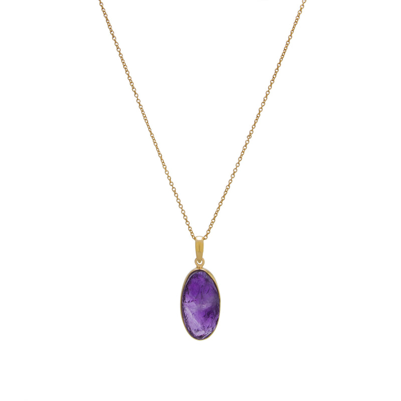 Oval Amethyst Necklace