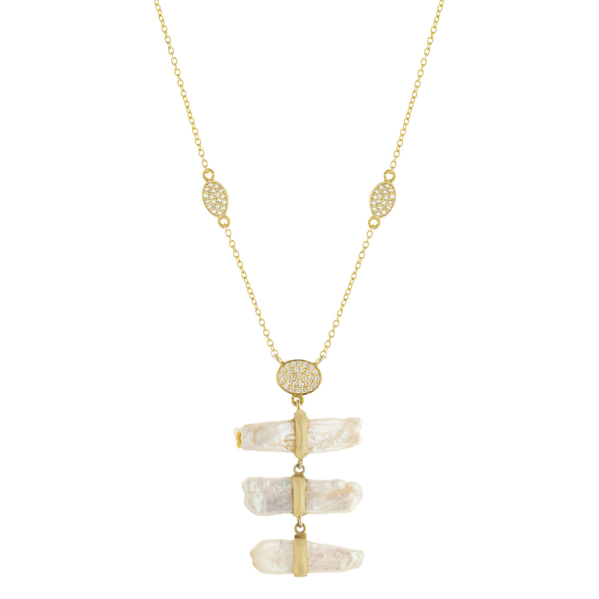 Biwa Pearl Drop Necklace