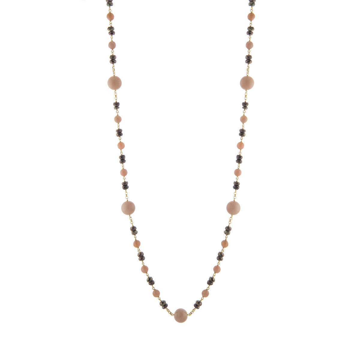 Brown & Pink Beaded Necklace