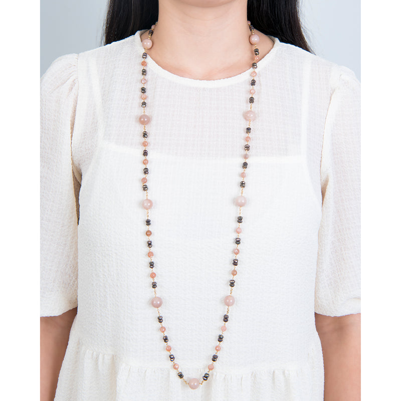 Brown & Pink Beaded Necklace