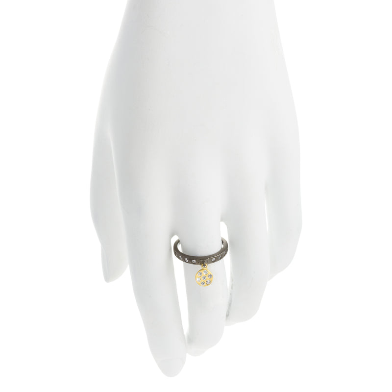 Modern Bezel Disc Drop Ring