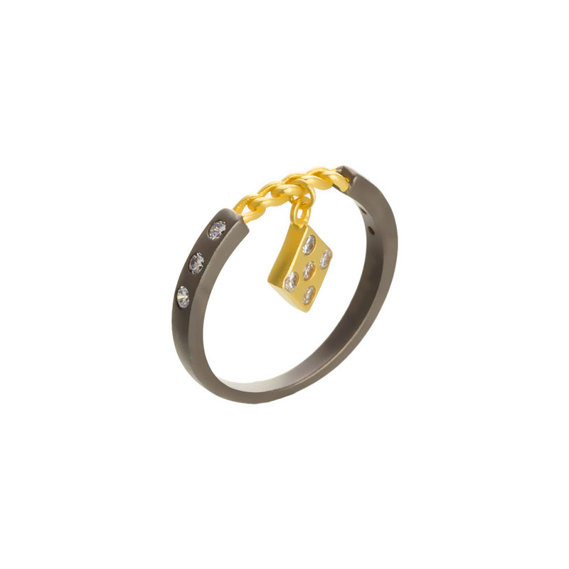 Modern Bezel Diamond Shape Drop Ring