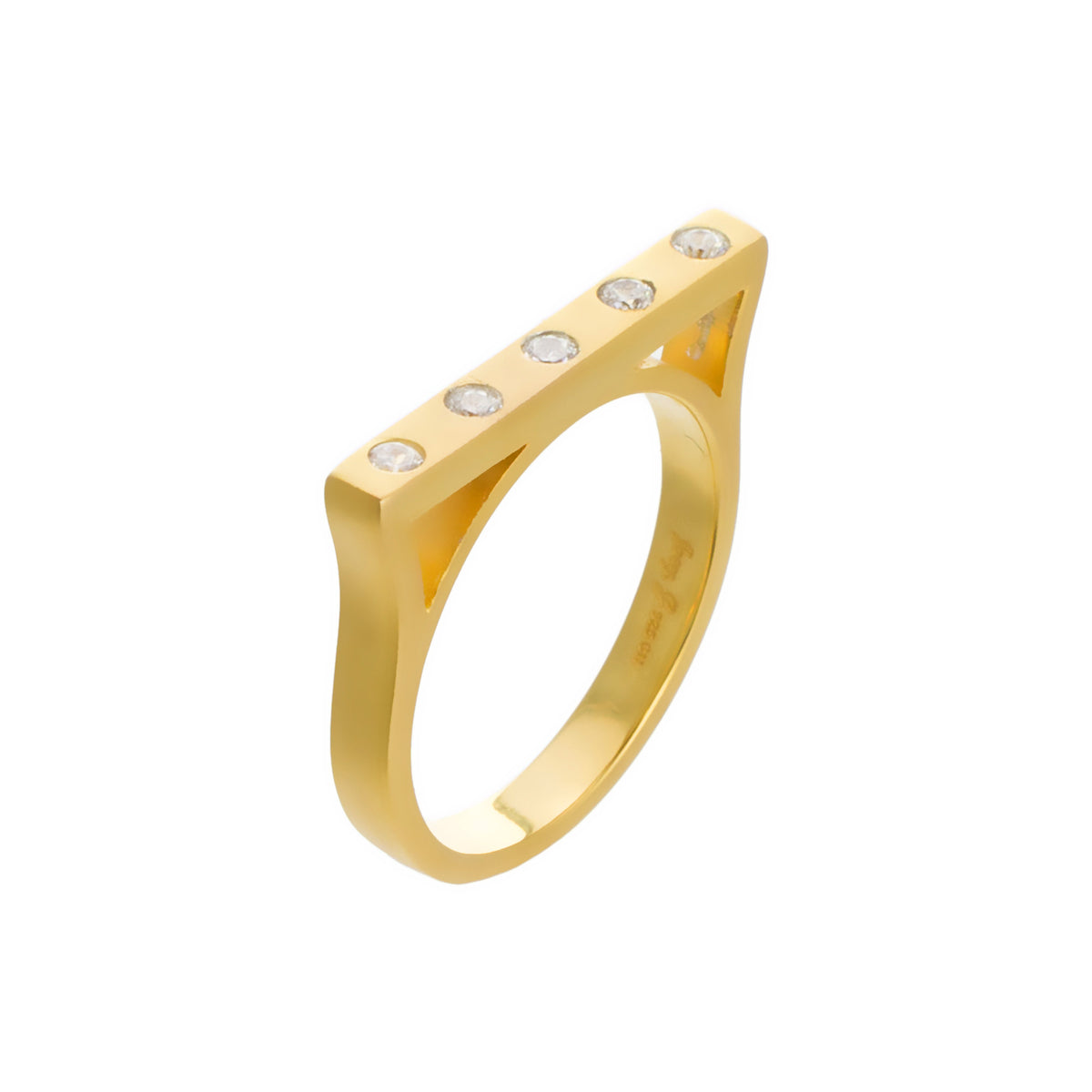 Modern Bezel Stackable Bar Ring