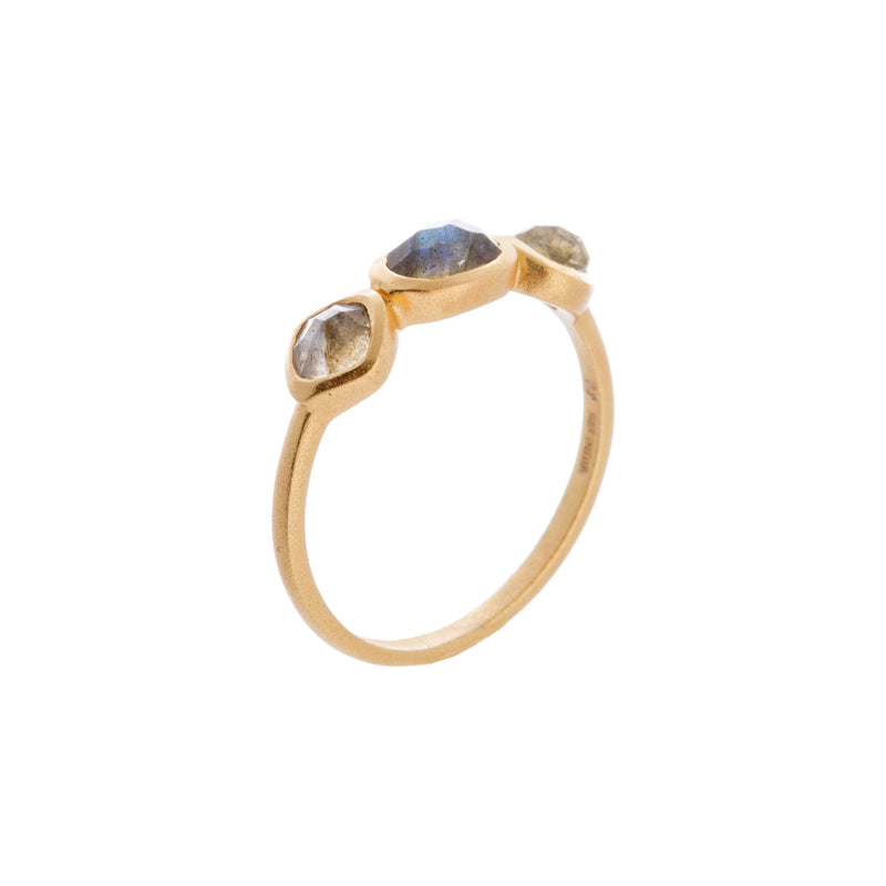 Triple Labradorite Ring