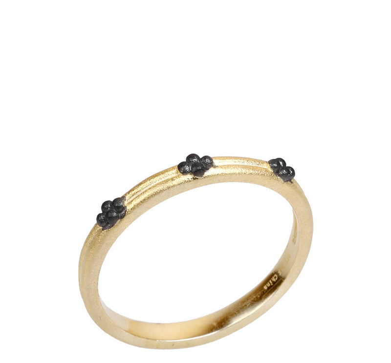 Two Tone Beaded Band Ring