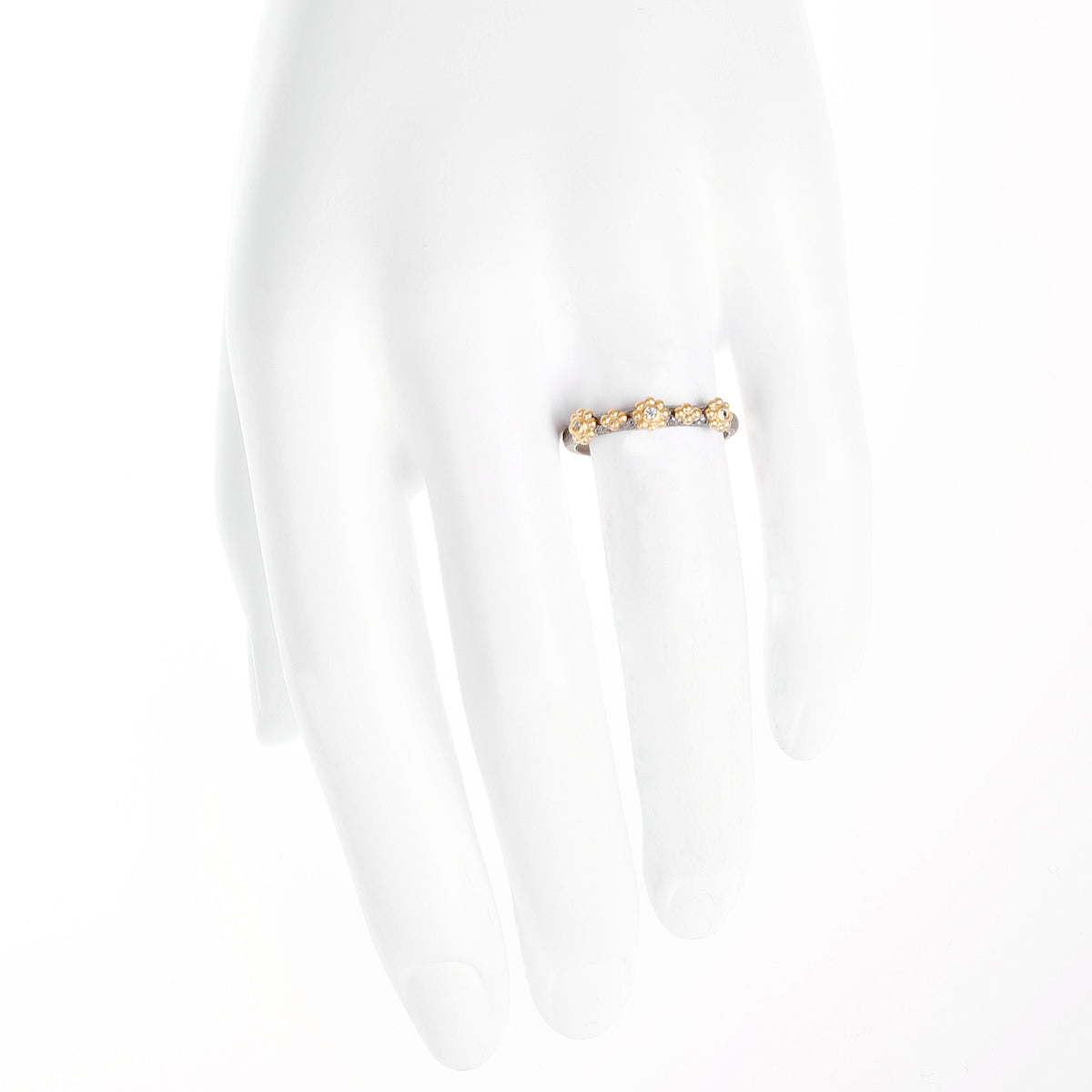 Multi CZ Beaded Flower Ring