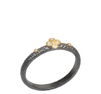 CZ Flower Textured Ring