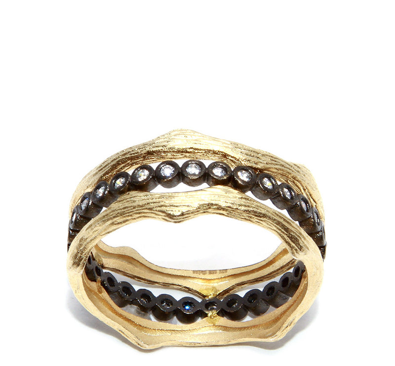 Textured Bezel Band Ring