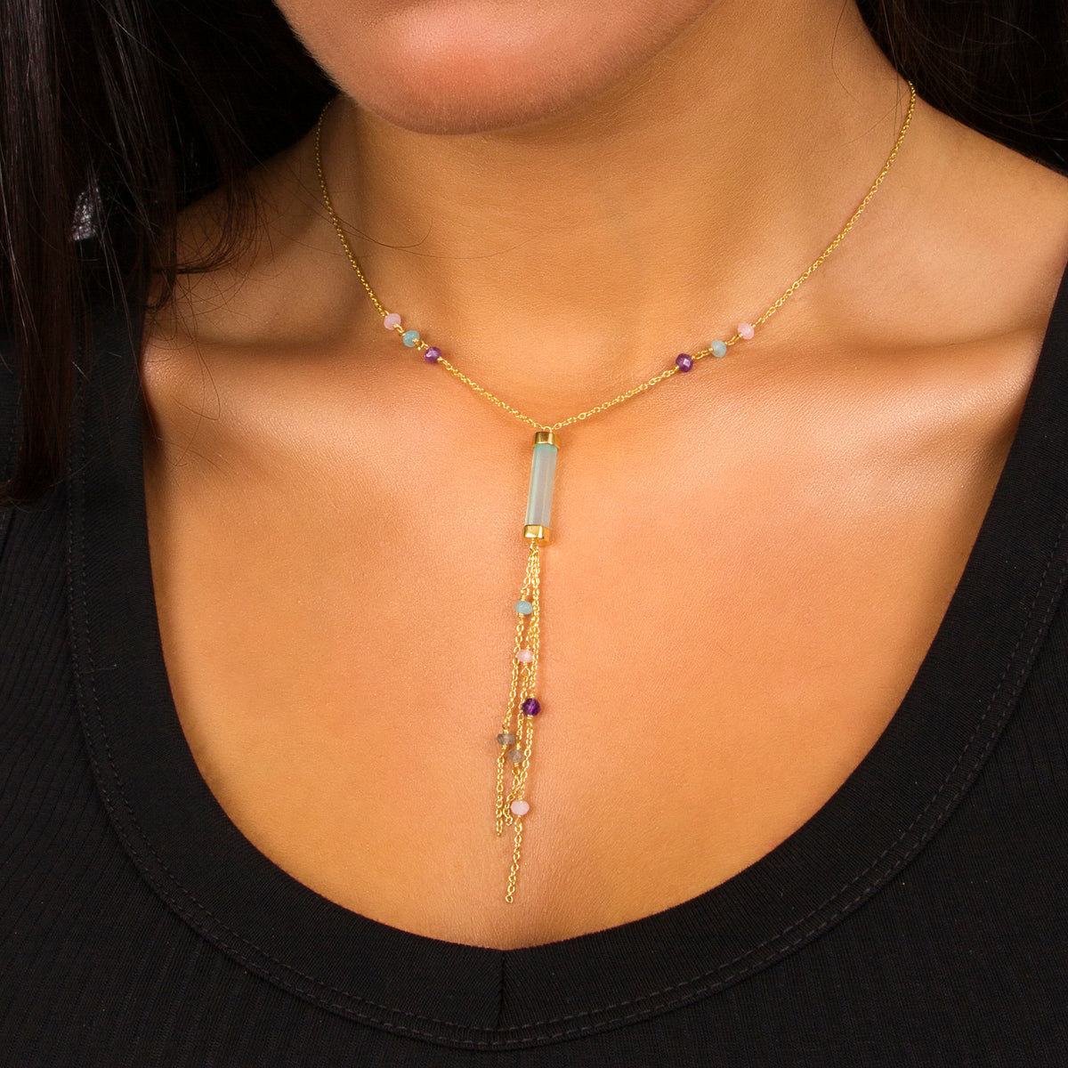 Prism Chain Drop Necklace