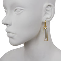 Gray Moonstone Prism Drop Earring